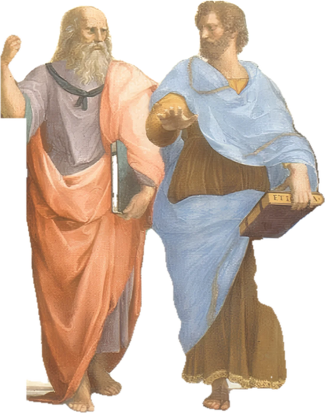 Platão e Aristóteles, detalhe de A Escola de Atenas, de Rafael (1511)